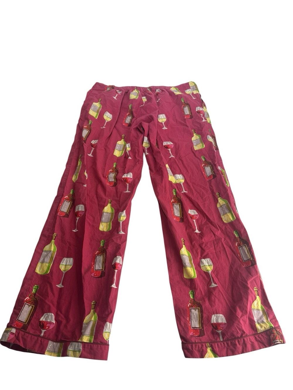 crafted by mahogany wine bottle print Drawstring pajama pants Size M